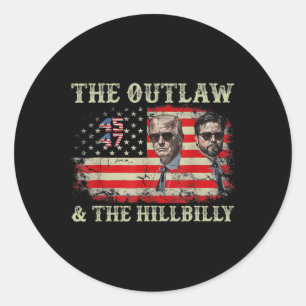 Pegatina Redonda Bandera de Trump 2024 Hillbilly J.d.vance 2024 Do