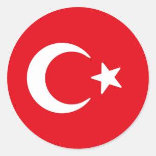 Pegatina Redonda Bandera de Turquía