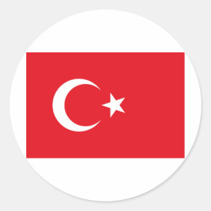 Pegatina Redonda Bandera de Turquía