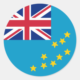 Pegatina Redonda Bandera de Tuvalu