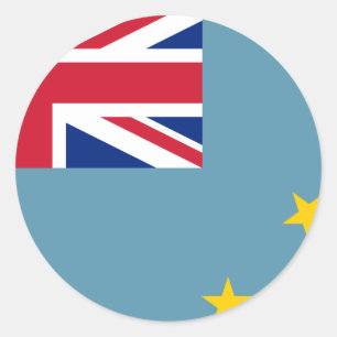 Pegatina Redonda Bandera de Tuvalu (Tuvaluan)
