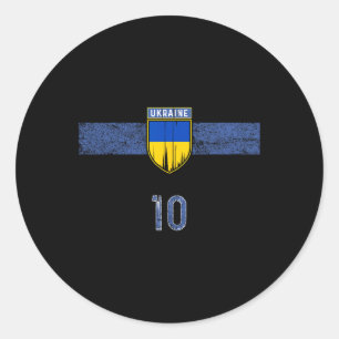 Pegatina Redonda Bandera de Ucrania Amantes del Orgullo Ucraniano 3