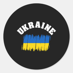 Pegatina Redonda Bandera de Ucrania Bandera Nacional Kiev Ucraniano