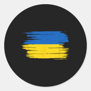 Pegatina Redonda Bandera de Ucrania Bandera Nacional Kiev Ucraniano