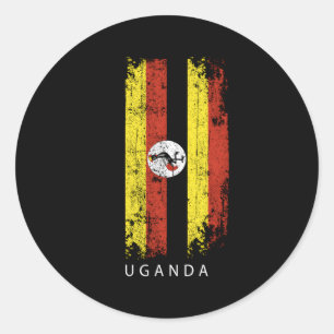 Pegatina Redonda Bandera de Uganda