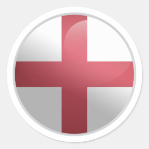 Pegatina Redonda Bandera de un círculo brillante de Inglaterra