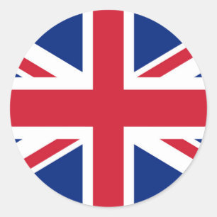 Pegatina Redonda Bandera de Union Jack del Reino Unido - Versión au