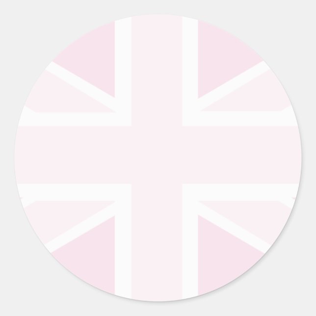 Pegatina Redonda Bandera de Union Jack en Pegatinas rosados bebés (Anverso)