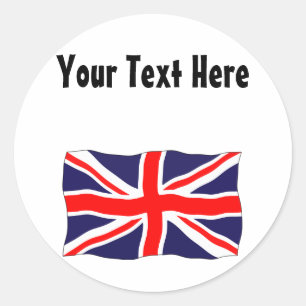 Pegatina Redonda ¡Bandera de Union Jack - personalizable con su