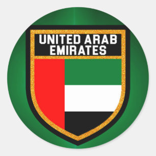 Pegatina Redonda Bandera de United Arab Emirates