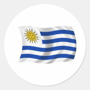 Pegatina Redonda Bandera de Uruguay