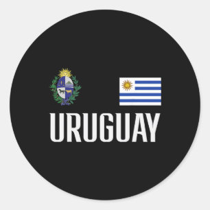 Pegatina Redonda Bandera de Uruguay Fanático de Fútbol Uruguayo Hom