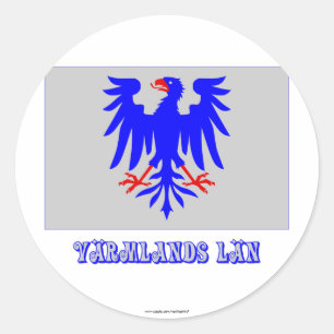 Pegatina Redonda Bandera de Värmlands län con nombre