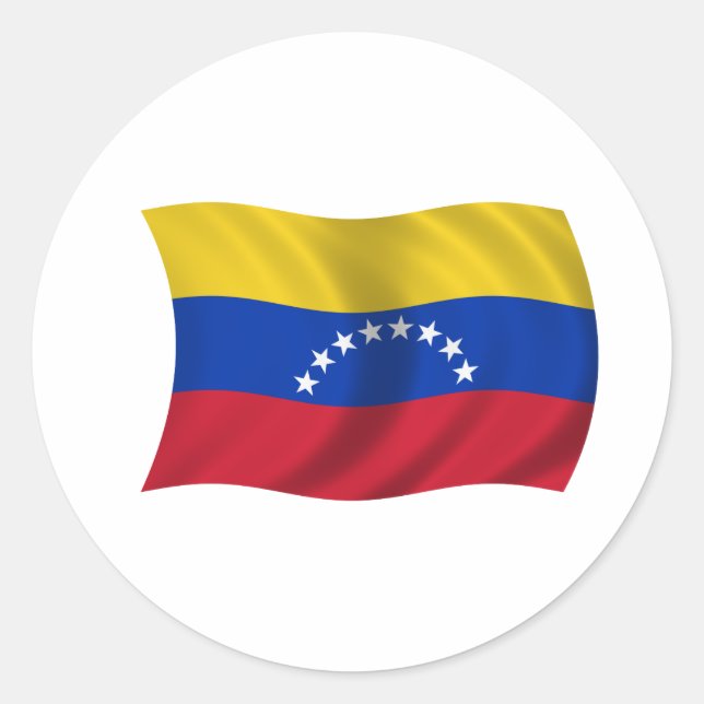 Pegatina Redonda Bandera de Venezuela (Anverso)