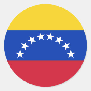 Pegatina Redonda Bandera de Venezuela