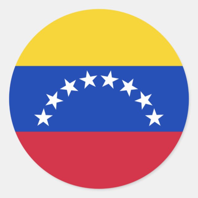 Pegatina Redonda Bandera de Venezuela (Anverso)