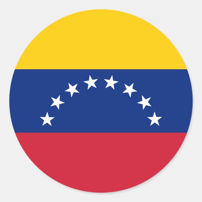 Pegatina Redonda Bandera de Venezuela (Anverso)