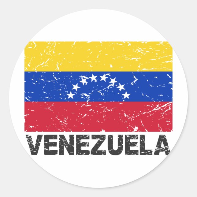 Pegatina Redonda Bandera de Venezuela (Anverso)