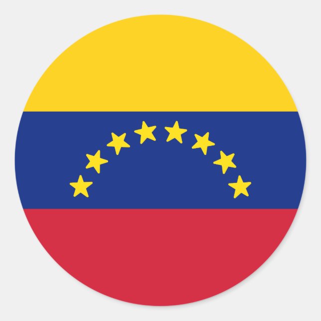 Pegatina Redonda Bandera de Venezuela (Anverso)