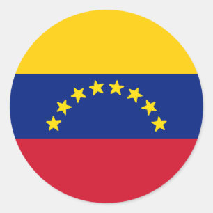 Pegatina Redonda Bandera de Venezuela