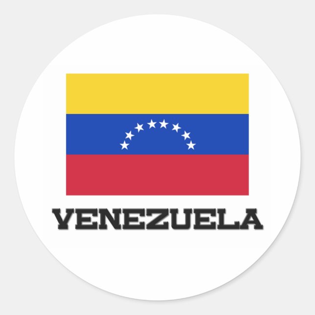 Pegatina Redonda Bandera de Venezuela (Anverso)