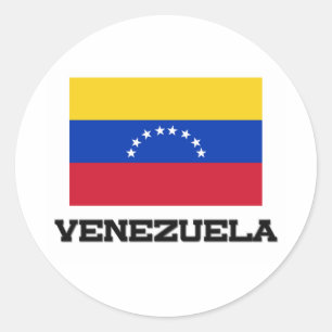 Pegatina Redonda Bandera de Venezuela