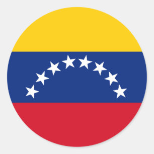 Pegatina Redonda Bandera de Venezuela