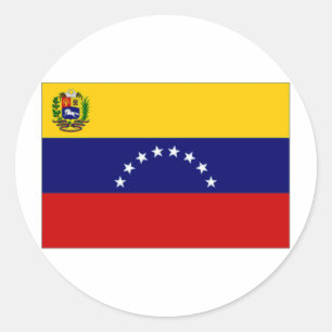 Pegatina Redonda Bandera de Venezuela