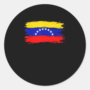 Pegatina Redonda Bandera de Venezuela 2026 Libre Paz 