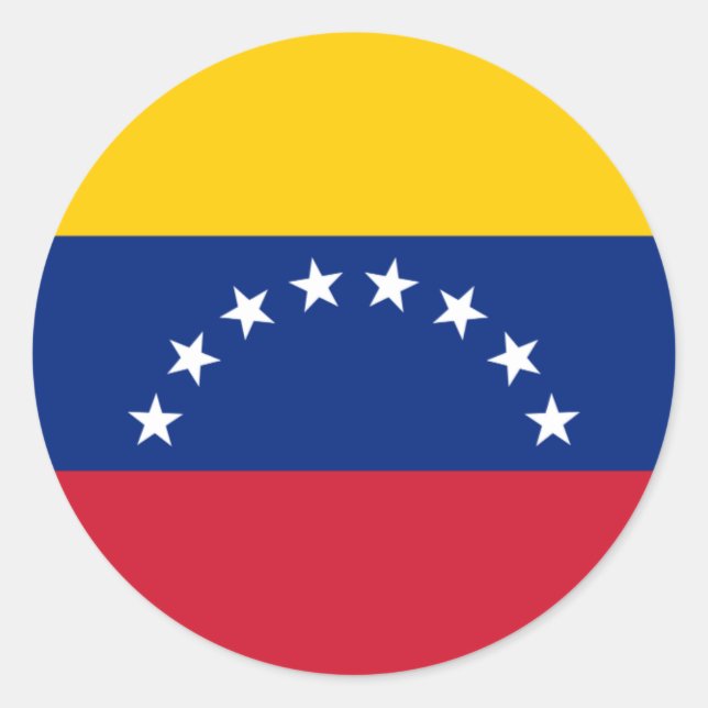 Pegatina Redonda Bandera de Venezuela - Bandera de Venezuela (Anverso)