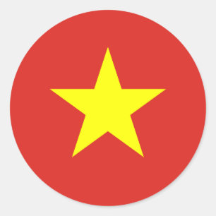 Pegatina Redonda Bandera de Vietnam
