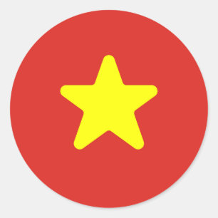 Pegatina Redonda Bandera de Vietnam
