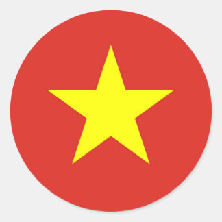 Pegatina Redonda Bandera de Vietnam - Quech kỳ Viene Nam
