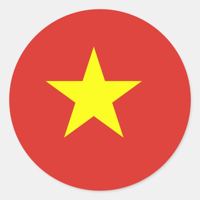 Pegatina Redonda Bandera de Vietnam (vietnamita) (Anverso)
