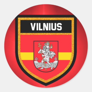 Pegatina Redonda Bandera de Vilnius