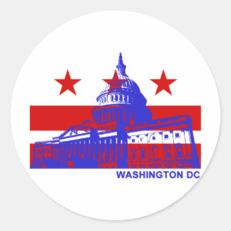 Pegatina Redonda Bandera de Washington DC