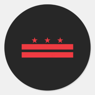 Pegatina Redonda Bandera De Washington Dc