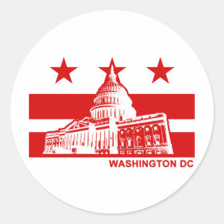 Pegatina Redonda Bandera de Washington DC
