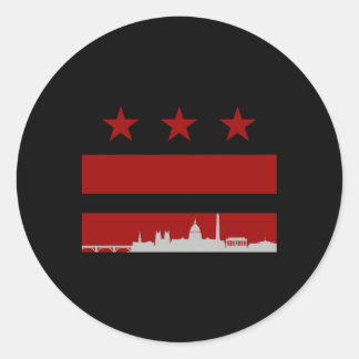 Pegatina Redonda Bandera De Washington Dc