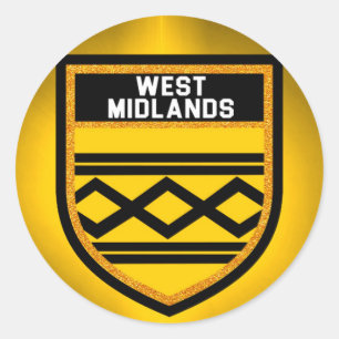 Pegatina Redonda Bandera de West Midlands