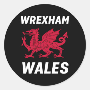 Pegatina Redonda Bandera de Wrexham Wales
