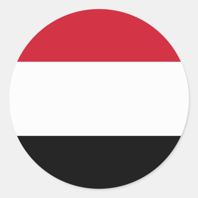 Pegatina Redonda Bandera de Yemen (Anverso)