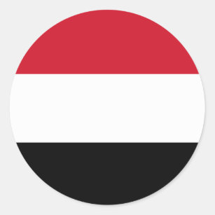 Pegatina Redonda Bandera de Yemen