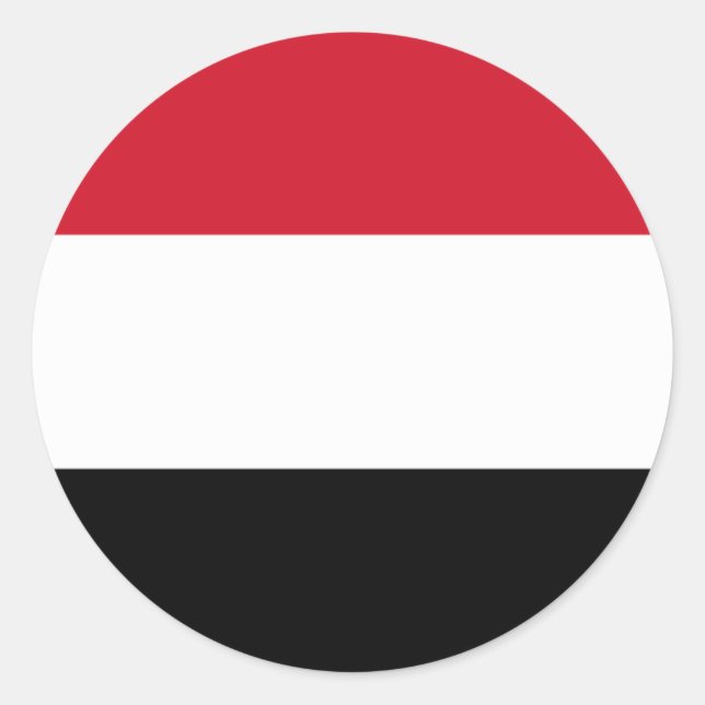 Pegatina Redonda bandera de yemen (Anverso)