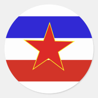 Pegatina Redonda Bandera de Yugoslavia