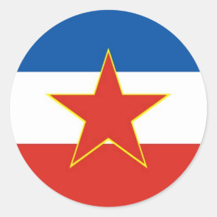 Pegatina Redonda bandera de Yugoslavia