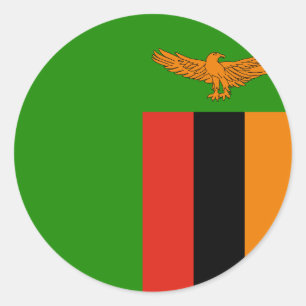 Pegatina Redonda Bandera de Zambia