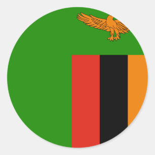 Pegatina Redonda Bandera de Zambia