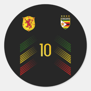 Pegatina Redonda Bandera de Zimbabue Orgullo de Zimbabue Amantes