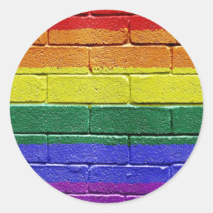 Pegatina Redonda Bandera del arco iris